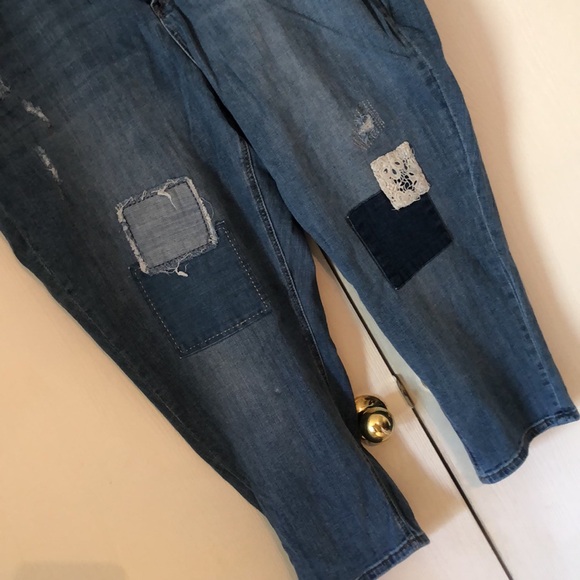 Women’s Lane Bryant denim blue jeans plus size patchwork capri pants - Picture 13 of 16
